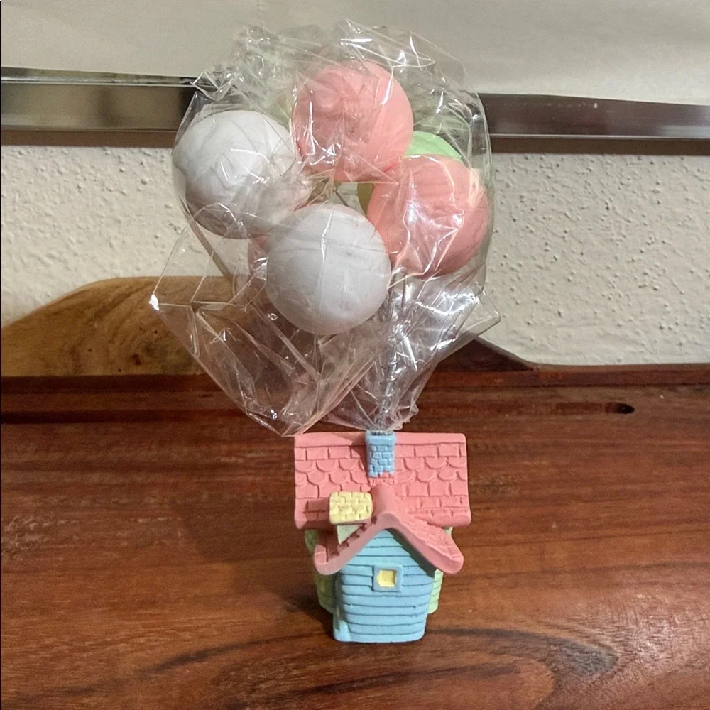 miniature house Car Dashboard Decoration Pink White Green Balloon Cake Topper